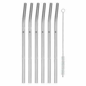 Zestaw 6 słomek ze stali nierdzewnej ze szczoteczką do czyszczenia WMF Profi, dł. 24 cm obraz
