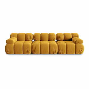 Żółta aksamitna sofa 282 cm Bellis – Micadoni Home obraz