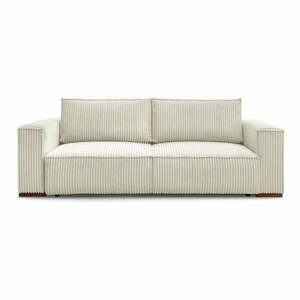 Beżowa sztruksowa rozkładana/ze schowkiem sofa 244 cm Chelsea – Bobochic Paris obraz