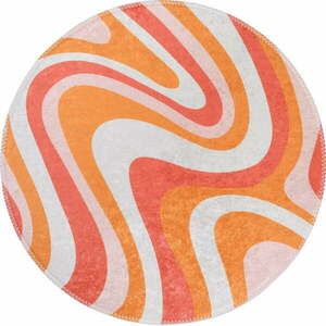 Pomarańczowy okrągły dywan odpowiedni do prania ø 100 cm Colors of Joy – Vitaus obraz