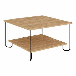 Stolik z blatem w dekorze dębu 80x80 cm Tonka – Marckeric obraz