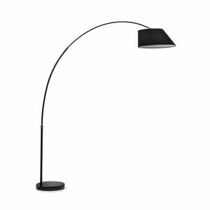 Czarna lampa stojąca z tekstylnym kloszem (wysokość 189 cm) May – Kave Home obraz