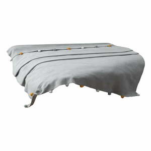 Szara polarowa narzuta 200x220 cm Pom Pom – Mijolnir obraz