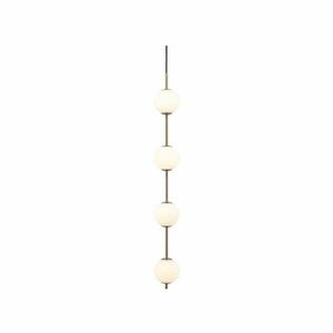 Metalowa lampa wisząca LED w kolorze mosiądzu ze szklanym kloszem ø 12 cm Audrey – UMAGE obraz