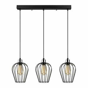 Czarna lampa wisząca z 3 kloszami Opviq lights Tel Long obraz