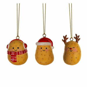 Ozdoby świąteczne wykonane ręcznie z żywicy polimerowej zestaw 3 szt. 4, 5 cm Happy Potatoes – Sass & Belle obraz