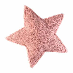 Różowa poduszka na sofę dziecięcą z materiału bouclé Star – Wigiwama obraz