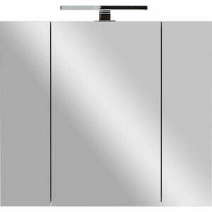 Szarobeżowa szafka łazienkowa z lustrem 76x71 cm – Germania obraz