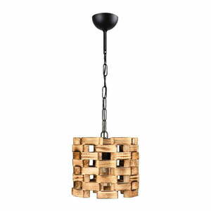 Naturalna lampa wisząca z drewnianym kloszem ø 20 cm Match – Squid Lighting obraz