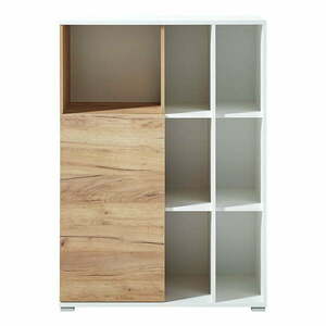 Biały regał w dekorze dębu 85x120 cm Lioni – Germania obraz