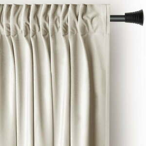Beżowa aksamitna zasłona częściowo zaciemniająca (dimout) 140x270 cm Pleat – Restilo obraz