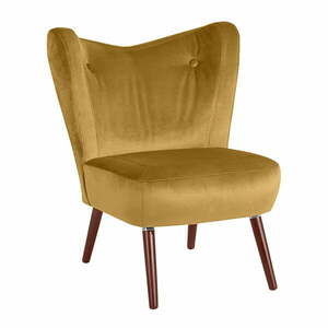 Żółty fotel Max Winzer Sari Velvet obraz
