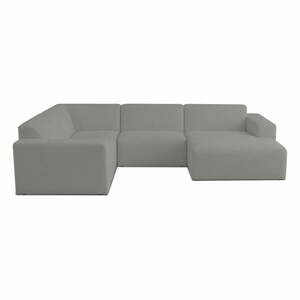 Szary narożnik z materiału bouclé (w kształcie litery U) Roxy – Scandic obraz
