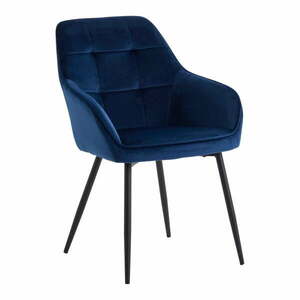 Ciemnoniebieskie aksamitne krzesła z podłokietnikami zestaw 2 szt. Nolan Square – Unique Furniture obraz