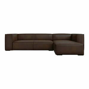 Ciemnobrązowy skórzany narożnik (prawostronny) Madame – Windsor & Co Sofas obraz