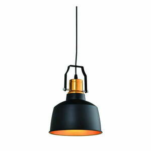 Lampa wisząca w czarno-złotym kolorze z metalowym kloszem ø 22 cm Monroe – GTV obraz