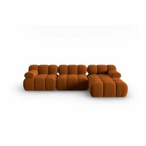 Pomarańczowa aksamitna sofa 285 cm Bellis – Micadoni Home obraz