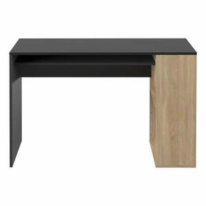 Czarne biurko w dekorze dębu 114x50 cm Yale – TemaHome obraz
