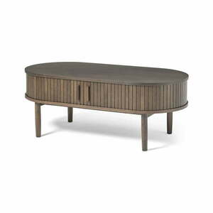 Stolik w dekorze dębu w ciemnym naturalnym kolorze 60x120 cm Meta – Unique Furniture obraz