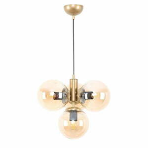Lampa wisząca w żółto-złotym kolorze ze szklanym kloszem ø 15 cm Hector – Squid Lighting obraz