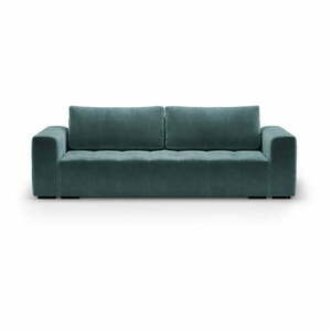Niebieska aksamitna rozkładana sofa Milo Casa Luca obraz