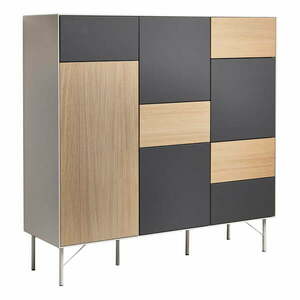 Antracytowo-naturalna wysoka komoda w dekorze dębu 136x133 cm Edge by Hammel – Hammel Furniture obraz