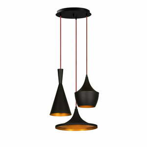 Czarna lampa wisząca z 3 kloszami Opviq lights Elmas obraz