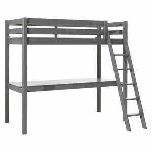 Szare podwyższone łóżko dziecięce z litego drewna sosnowego 90x200 cm PINO – Vipack obraz