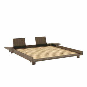 Brązowe łóżko dwuosobowe z litego drewna sosnowego ze stelażem 180x200 cm Social – Karup Design obraz