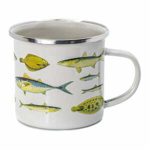 Biało-zielony kubek 310 ml Vintage Fish – Sass & Belle obraz