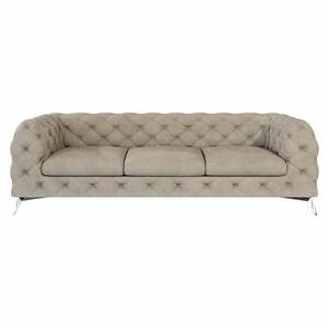 Szarobeżowa aksamitna sofa 243 cm Chelsea – Ropez obraz