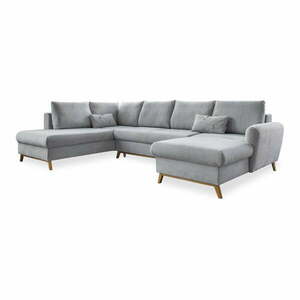 Jasnoszara rozkładana sofa w kształcie litery "U" Miuform Scandic Lagom, lewostronna obraz