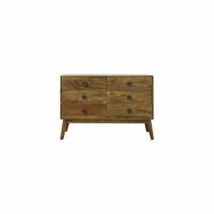 Brązowa niska komoda z litego drewna 114x80 cm Espita – Light & Living obraz