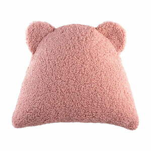 Różowa poduszka na sofę dziecięcą z materiału bouclé Bear – Wigiwama obraz