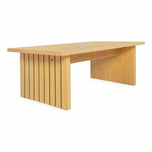 Naturalny stolik z blatem w dekorze dębu 60x120 cm Stripe – Woodman obraz