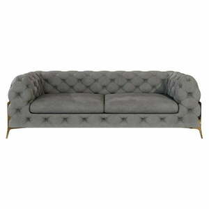 Szara aksamitna sofa 225 cm Chelsea Bis – Ropez obraz