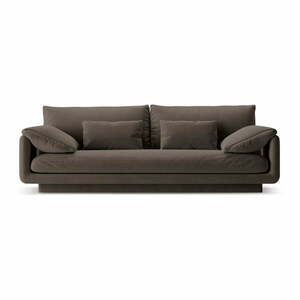 Brązowa aksamitna sofa 220 cm Torino – Micadoni obraz