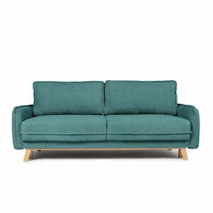 Turkusowa sztruksowa rozkładana sofa 218 cm Tori – Bonami Selection obraz