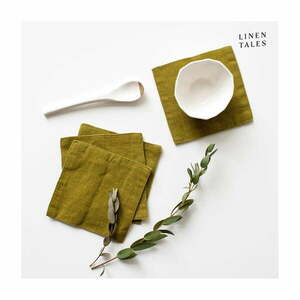 Tekstylne podkładki w kolorze khaki zestaw 4 szt. – Linen Tales obraz