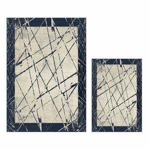 Niebieskie/beżowe dywaniki łazienkowe zestaw 2 szt. 60x100 cm Geometric – Mila Home obraz