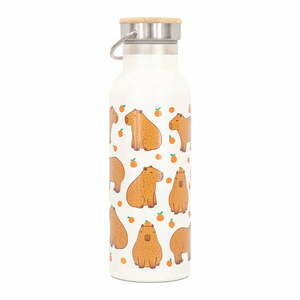 Brązowo-kremowa podróżna butelka ze stali nierdzewnej 425 ml Capybara – Sass & Belle obraz