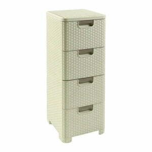 Kremowa plastikowa wysoka szafka łazienkowa 33x79 cm Rattan – Curver obraz