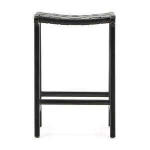 Czarny hoker z litego drewna mahoniowego Calixta – Kave Home obraz