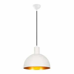 Lampa wisząca w biało-złotym kolorze z metalowym kloszem ø 30 cm Sivani – Opviq lights obraz