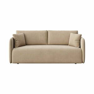 Jasnobrązowa aksamitna rozkładana sofa 220 cm Chaum – Rodier obraz