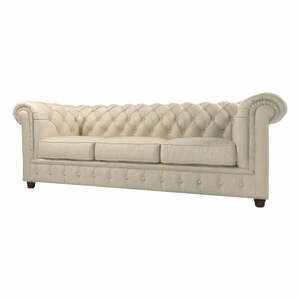 Kremowa aksamitna sofa 230 cm Cambridge – Ropez obraz