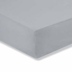 Szare prześcieradło z perkalu bawełnianego z gumką 135x190 cm Cotton Percale – Bianca obraz