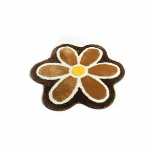 Brązowy dywanik łazienkowy ø 90 cm Flower – Foutastic obraz