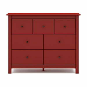 Czerwona niska komoda z drewna sosnowego 110x80 cm Misti – Marckeric obraz