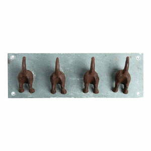 Niebieski metalowy wieszak ścienny Dogs – Esschert Design obraz